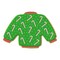 Sweater Cookie Cutter 4.25 in B1605, CookieCutter.com, Tin Plated Steel, Handmade in the USA
